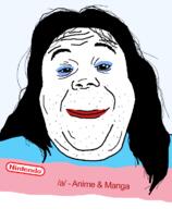 a_(4chan) closed_mouth hair makeup nintendo smile soyjak tranny variant:alicia video_game // 592x720 // 24.8KB