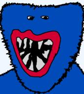 blue huggy_wuggy lips monster open_mouth poppy_playtime soyjak stubble toy variant:impish_soyak_ears vidya // 574x640 // 28.4KB