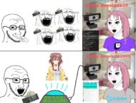 anime camera camwhore chat clothes computer glasses hololive indoors inugami_korone money muliple_soyjaks nose open_mouth pink_hair place_japan smile smug stubble twitch variant:soyak vt_(4chan) vtuber wallet youtube // 700x533 // 350.3KB