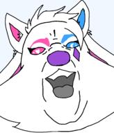 animation_meme blue_eyes furry heterochromia kittydog no_background open_mouth pink_eyes soyjak translucent_background variant:chugsjak // 1381x1619 // 89.9KB