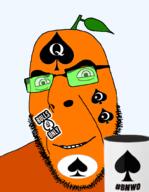 bbc bnwo froot glasses islam leaf mug orange queen_of_spades smile soyjak stubble text variant:cobson // 775x1000 // 173.9KB
