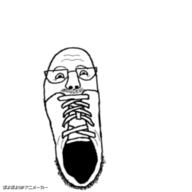 animated gif glasses objectsoy open_mouth poyopoyo poyunpoyun shoe soyjak stubble variant:unknown // 400x400 // 762.0KB
