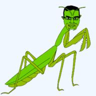 animal antenna bug full_body glasses green_skin mandible praying_mantis soyjak variant:chudjak // 1200x1200 // 47.1KB