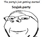 4chan advertisement banner glasses smile soyjak soyjak_party stubble text variant:wholesome_soyjak // 300x250 // 8.2KB