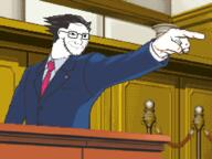 ace_attorney arm clothes glasses hair hand necktie phoenix_wright pointing pointing_at_viewer smile smug soyjak stubble suit variant:soyak video_game // 1920x1440 // 1.6MB