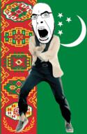 angry animated country dance flag gangnam_style glasses open_mouth soyjak stubble turkmenistan variant:cobson // 300x460 // 504.2KB