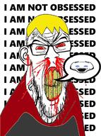 2soyjaks blood bloodshot_eyes blue_eyes clenched_teeth clothes cracked_teeth discord ear glasses nate open_mouth red_eyes rent_free soyjak soyjak_party stubble text thought_bubble variant:feraljak variant:snoojak yellow_hair yellow_teeth // 892x1197 // 468.1KB