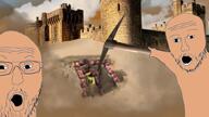 animated castle lantern mine miner pickaxe sand stronghold stronghold_crusader tower variant:two_pointing_soyjaks video_game wall // 1920x1080, 2s // 3.3MB