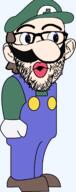 big_nose brown_hair cap clothes ear full_body glasses glove hair hat luigi mustache nintendo open_mouth soyjak stubble variant:nojak video_game weegee white_skin // 998x2517 // 154.0KB