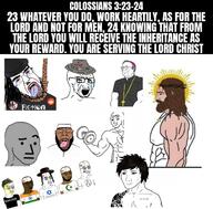 aryan asian atheism bible blond blue_eyes buddhism buff christianity colossians_(bible) colossians_3:23 colossians_3:24arab cross crying fedora fit_(4chan) fitness flag:india glasses islam jesus judaism lifting muscles nordic_chad npc pastor subvariant:chudjak_front tattoo variant:bernd variant:chudjak variant:soyak variant:wojak white_skin zyzz // 720x710 // 136.9KB