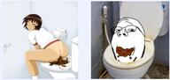 anime ass azumanga_daioh eating glasses poop smile soyjak stubble subvariant:wholesome_soyjak toilet variant:gapejak // 1239x587 // 452.5KB