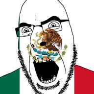 angry animal cactus country eagle eating flag flag:mexico glasses mexico open_mouth snake soyjak stubble variant:cobson // 721x720 // 99.5KB