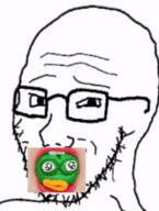 animated candy eating ext=gif food frog glasses lips looking_at_you smug soyjak stubble variant:soyak white_background // 562x746 // 2.4MB