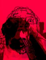 animated brain clothes dead dog gif glasses gore hair irl makeup open_mouth red shotgun soyjak suicide tongue tranny transparent variant:dogjak variant:gapejak_front // 622x805 // 407.6KB