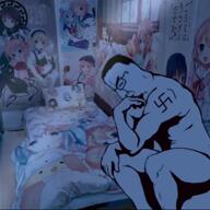 adolf_hitler anime meta:tagme room swastika variant:chudjak // 480x480, 29.8s // 949.2KB