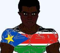 africa afro bandage black_skin buff flag hair lips south_sudan subvariant:chudjak_front subvariant:muscular_chud variant:chudjak // 1051x929 // 72.2KB