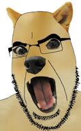 angry animal dog doge ear glasses open_mouth stubble tongue variant:cobson // 393x635 // 29.5KB