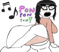 arm beanie clothes female hair hand hat musical_note open_mouth pon_pon_pon soyjak text underpants variant:soytan // 739x657 // 87.2KB