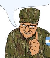 background big_head brown camouflage countrywar glasses grin hand hybrid patch pointing smile smug soldier speech_bubble stubble variant:interjak variant:soydierjak vein white_argentina // 1389x1605 // 811.2KB