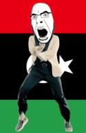angry animated country crescent dance flag full_body gangnam_style glasses irl libya open_mouth soyjak star star_and_crescent stubble variant:cobson // 300x460 // 506.4KB