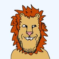 animal ear fangs fur lion mane smile teeth variant:markiplier_soyjak // 600x600 // 62.0KB