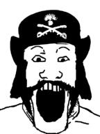 beard clothes hat open_mouth pirate pirate_hat soyjak variant:markiplier_soyjak // 600x800 // 17.3KB