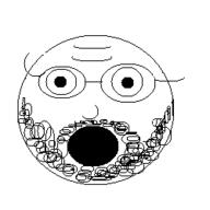 circle glasses open_mouth soyjak stubble variant:unknown // 250x250 // 4.6KB
