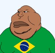brazil brown_skin closed_mouth countrywar fat flag flag:brazil obese soyjak stubble transparent_background variant:meximutt // 888x849 // 47.0KB