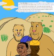 1898 2soyjaks africa animal are_you_soying_what_im_soying brown_skin closed_mouth clothes cloud december drawn_background fangs grin hair hat imminent_death kenya lion march mustache railroad savannah smile soyjak stubble subvariant:wholesome_soyjak sun tsavo_kenya turban uganda variant:gapejak variant:markiplier_soyjak variant:wojak yellow_sclera // 1063x1105 // 346.4KB