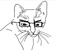 angry animal cat closed_mouth glasses soyjak variant:chudjak whisker // 380x329 // 45.1KB