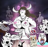 arm ass balls bbc biting_lip black_skin blood blush brown_hair chaos claw closed_mouth clothes cultist cunny dab daemon distorted ear earring evil facial_mark foot forehead_mark full_body futa futanari glasses grin hair hairy hand holding_object horn leg milk multiple_soyjaks mustache naked nipple nose_piercing nose_ring nsfw ominous open_mouth painted_nails pedophile penis pink_eyes queen_of_spades slaanesh smile soyjak stubble subvariant:hornyson subvariant:slutson suit tattoo testicles tranny tusk tuxedo variant:cobson variant:poopson warhammer // 2897x2842 // 3.5MB