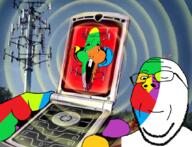 5g cell colorful david_dees ear flip_phone hand holding_object holding_phone loading open_mouth phone soyjak subvariant:fanta_rat subvariant:wholesome_soyjak text variant:fantajak variant:gapejak // 857x654 // 805.8KB