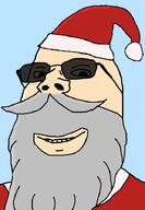 beard christmas clothes glasses grey_hair hair hat santa santa_hat smile soyjak sunglasses variant:wholesome_soyjak white_skin // 622x899 // 20.7KB