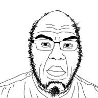 angry balding closed_mouth clothes glasses goatee hair soyjak stubble variant:unknown // 720x720 // 21.8KB
