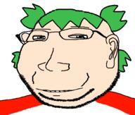 4chan anime clothes ear glasses green_hair hair smile soyjak stubble subvariant:massjak subvariant:wholesome_soyjak variant:gapejak white_skin yotsoyba // 600x510 // 13.7KB