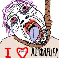 bloodshot_eyes closed_mouth crying glasses hanging i_love markiplier neutral open_mouth reddit redditplier rope soyjak stubble suicide tired tongue variant:bernd variant:markiplier_soyjak wrinkles yellow_teeth // 726x711 // 508.2KB