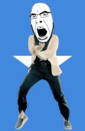 angry animated country dance flag full_body gangnam_style glasses irl open_mouth somalia soyjak star stubble variant:cobson // 300x460 // 499.2KB