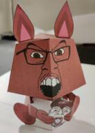 2soyjaks animal bloodshot_eyes brown_eyes brown_skin crying ear food full_body glasses holding_object irl mustache nut open_mouth origami paper po_(4chan) soyjak squirrel stubble subvariant:feralsquirrel variant:bernd variant:feraljak // 1406x1956 // 4.3MB