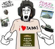 girls_und_panzer helmet keep_calm m4_sherman m4_tank model_kit modellism open_mouth panzer_VI_tiger_II panzerkampfwagen_VI_Ausf.B soyjak stubble t-34-85 t-shirt tank tankman tankman_helmet the_tank_book tiger_2 tiger_II variant:shirtjak war_thunder world_of_tanks // 950x858 // 709.1KB