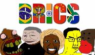 asian black_skin brazil brics brown_skin china clothes coomer country flag glasses hair india indian russia south_africa soyjak variant:chudjak variant:wojak yellow_skin // 1024x599 // 87.5KB