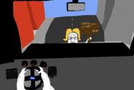 arm drawn_background glasses hair hand holding_object open_mouth sign soyjak steering_wheel text variant:markiplier_soyjak yellow_hair // 1170x786 // 836.4KB
