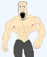 angry arm buff clothes dilbert full_body gigachad glasses grey hair hand leg open_mouth soyjak stubble subvariant:science_lover variant:markiplier_soyjak white_skin // 858x1024 // 98.1KB