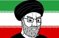 ali_khamenei angry beard closed_mouth flag frown glasses grey_hair iran islam soyjak turban variant:chudjak // 700x451 // 182.6KB