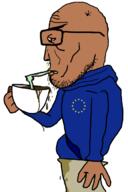 angry award beard brown_skin coffee crying drinking euromutt european european_union flag flag:european_union glasses half_open_mouth mutt piss red_eyes shitskin star_(symbol) straw subvariant:euromutt subvariant:sideplier sweater variant:markiplier_soyjak // 448x674 // 43.6KB