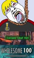 blond clothes fallout hanging medal meme nate reddit rope soycuck soyjak_party suicide text tongue tshirt variant:bernd video_game wholesome_100 yellow_hair // 511x874 // 470.5KB