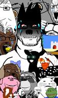 alternate animal antenna arm bear bee black_skin bug castle cat chicken claw crab creepy crying deer discord doe dog ear elephant fish fish_tank frog full_body furaffinity furry glasses glowing_eyes gorilla green_eyes grin hair hand horse implied_rape leg multiple_soyjaks nose open_mouth pepe pig raccoon rat scared smile snail soyjak squirrel stubble subvariant:feralsquirrel subvariant:impish_bee subvariant:impish_meowjak subvariant:wholesome_soyjak sweating swedecrab text thougher variant:bernd variant:cryboy_soyjak variant:feraljak variant:gapejak variant:horsejak variant:impish_soyak_ears variant:markiplier_soyjak whisker wing zoophilia // 800x1349 // 586.3KB