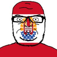 closed_mouth country flag french_polynesia glasses red serious soyjak stubble variant:seriousjak white // 850x848 // 26.2KB
