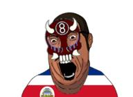 8ball96 8ball9615 brown_skin clothes costa_rica crying fat flag flag:costa_rica hair mask mexico mustache open_mouth sal_vulcano screaming shadow soyjak variant:cobson // 1464x1068 // 395.3KB