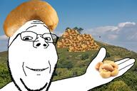 arm cashew clothes giving glasses hand hat holding_object irl_background nut smile soyjak stubble variant:wholesome_soyjak // 1500x1000 // 1.4MB