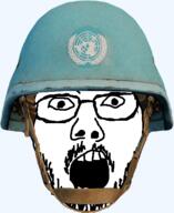cropped glasses head helmet looking_at_you open_mouth soyjak stubble transparent united_nations variant:unknown // 400x489 // 204.9KB